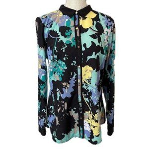 WORTHINGTON Stretch Top with Peter Pan Collar - Medium